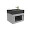 Castello Usa Amazon 24-inch Gray Vanity Set with Black Top and Gold Handles CB-MC-24G-GLD-2056-BL - alternate 2